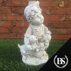 Boy with Dog - Garden Ornament Mould | Brightstone Moulds