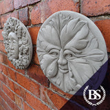 Round Green Man & Woman Plaque