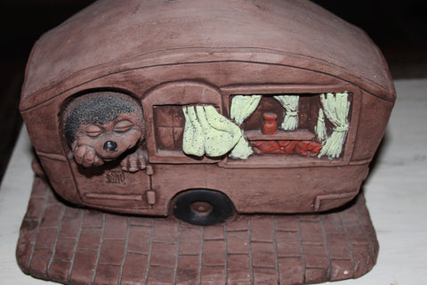 hedgehog in a caravan latex & fibreglass outer mould/mold